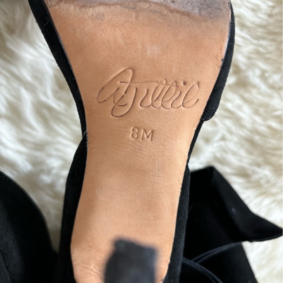 AMINAH ABDUL JILLIL Black Suede Bow Pumps  High Heels Sandals Shoes 8M - Picture 8 of 16